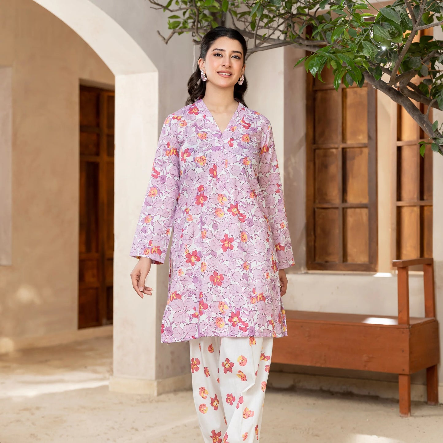 2 Piece printed Stitched Lawn Suit