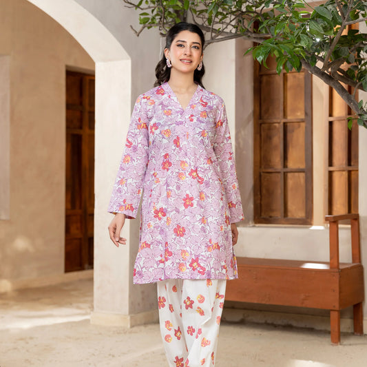 2 Piece printed Stitched Lawn Suit