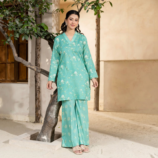 2 Piece printed Stitched Lawn Suit